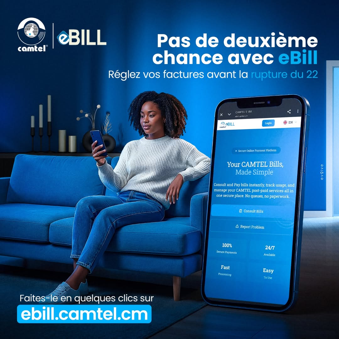 Camtelonline's tweet image. Evitez la suspension de vos services, réglez vos factures fibre, téléphone fixe et ADSL avant le 22 du mois. En février, procédez à leur paiement en ligne sur ebill.camtel.cm et gagnez l'équivalent de leur montant.
 #EBILL #CASHLESS #CAMTEL #Ebill #ServicesEnLigne ⏬