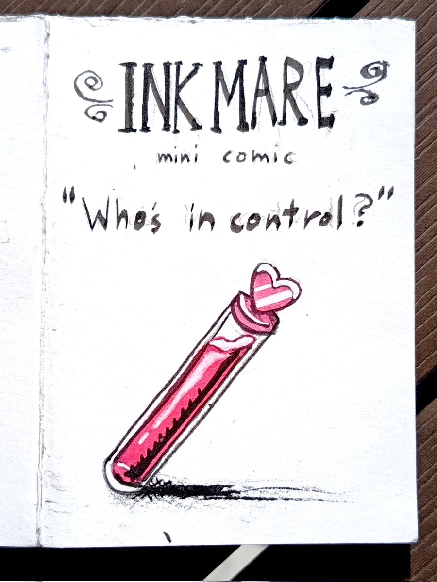 #INKMARE " Who's in control? " A short ink n nightmare comic about... paint..? CW: suggestive (?)