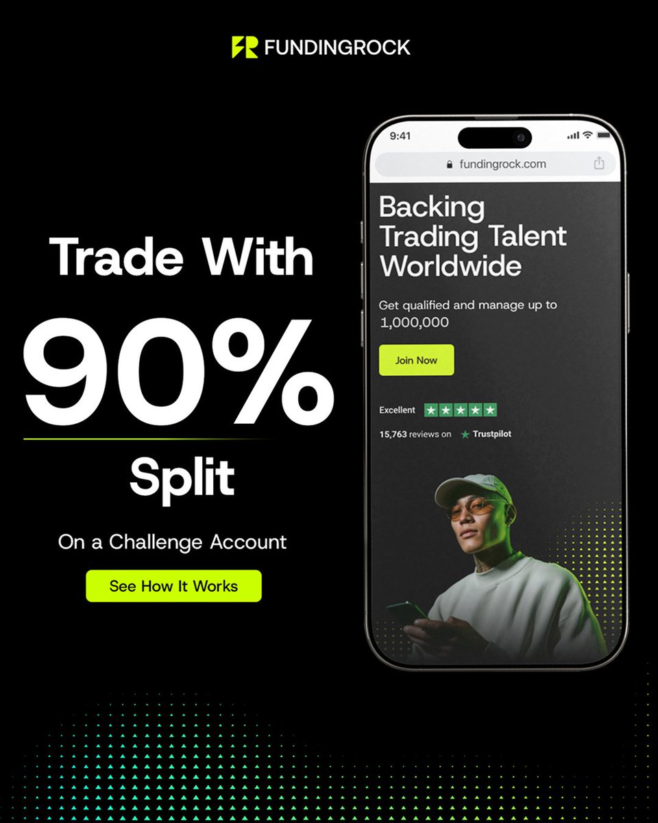 🥂🥂Why settle for less when you can keep more of what you earn? 
FundingRock is backing trading talent worldwide with one of the most generous profit splits in the industry 

Why Trader Choose <a href="/FundingRock/">FundingRock</a>

Community: We back talent from across the globe