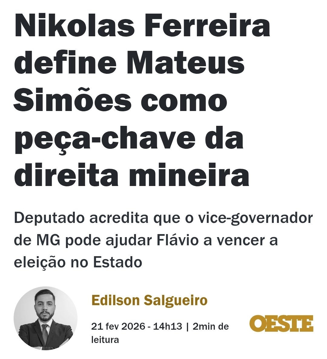 Então quando o acordo com o PSD do Kassab é feito pelo Nikolas ele é bom?