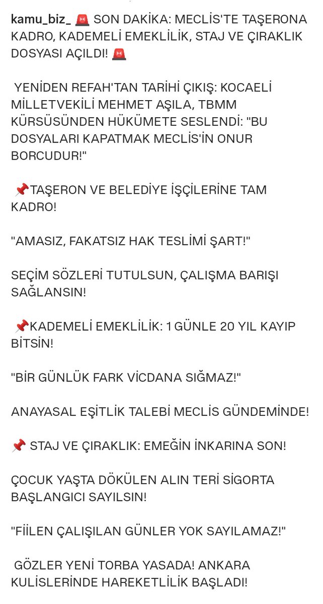 TAŞERONA KADRO HAKTIR.