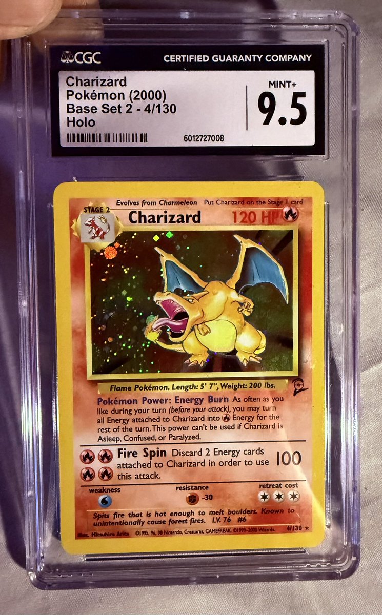 <a href="/NewAgeCardKings/">NewAgeMiguel</a> <a href="/cherring422/">Connor Herring</a> Charizard Base set 2 CGC 9.5 🔥🔥 - 1500 OBO

Really hard to comp with the last being sold in August for around 1100. Vintage WOTC has definitely gone up since then with a PSA 9 selling recently for 1700 which is usually comparable. Motivated to move for the right price.