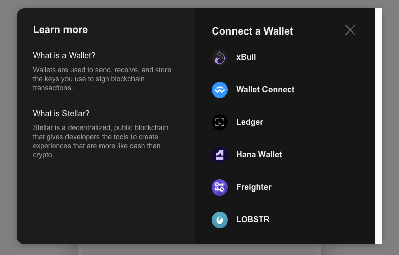 normalfi's tweet photo. If you already have a Stellar wallet, getting started with Normal is super easy.

Simply connect your wallet &amp; start investing 💰

We support:
✅ Lobstr (@lobstr)
✅ Freighter
✅ Hana Wallet (@hanawallet)
✅ xBull (@xBullCorp)

→→ https://t.co/PnXfU7Y8ZS ←← https://t.co/7EJymqbZbN