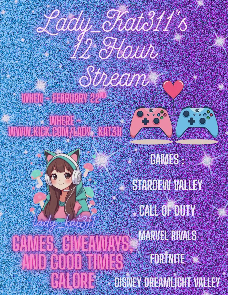 Lady_Kat311's tweet photo. Dont forget tomorrow starting at 11 am I will be live for 12 hours!!! It's would mean the world to me if you come by and hang out!!! There will be games, giveaways (sponsored by @MasterReinhardt) and good time!!! @CroweFam_ @666retreats @DrinkFreshenUp https://t.co/4xO1marLgV