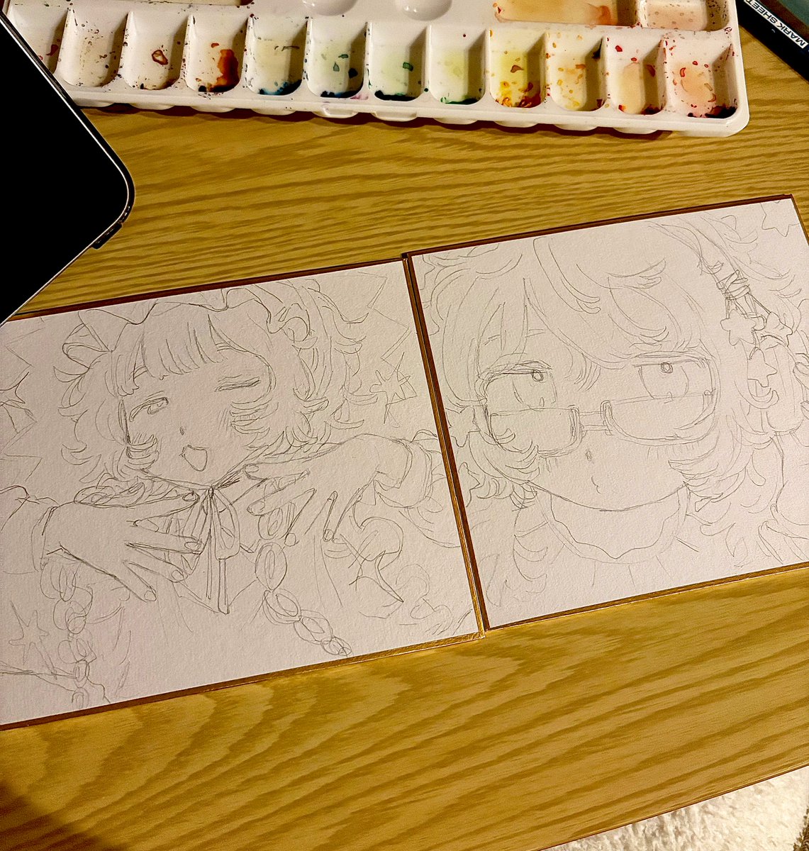 原画色紙♩線だけでもかわい〜