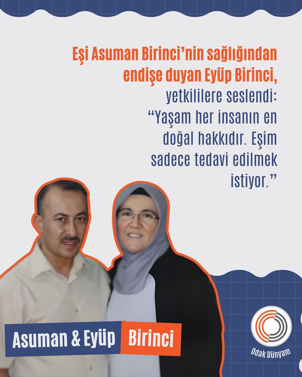 "Bu bir ihmal değil; göz göre göre görmezden gelinen bir hayat!" Asuman Öğretmen cezaevinde ayakta bile duramıyor ama tedavisi yapılmıyor. Bu feryada sessiz kalmayın! 
🛑
AsumanBirinciye TedaviHakkı