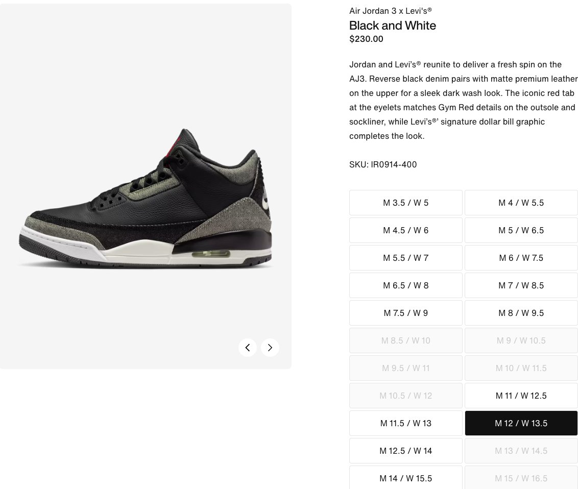 SOLELINKS's tweet photo. Ad: Remaining sizes
Levi’s x Air Jordan 3 Retro ‘Black and White’
=> https://t.co/8AeHwLs0BW

Limit 3 per order https://t.co/fPkdktoScR