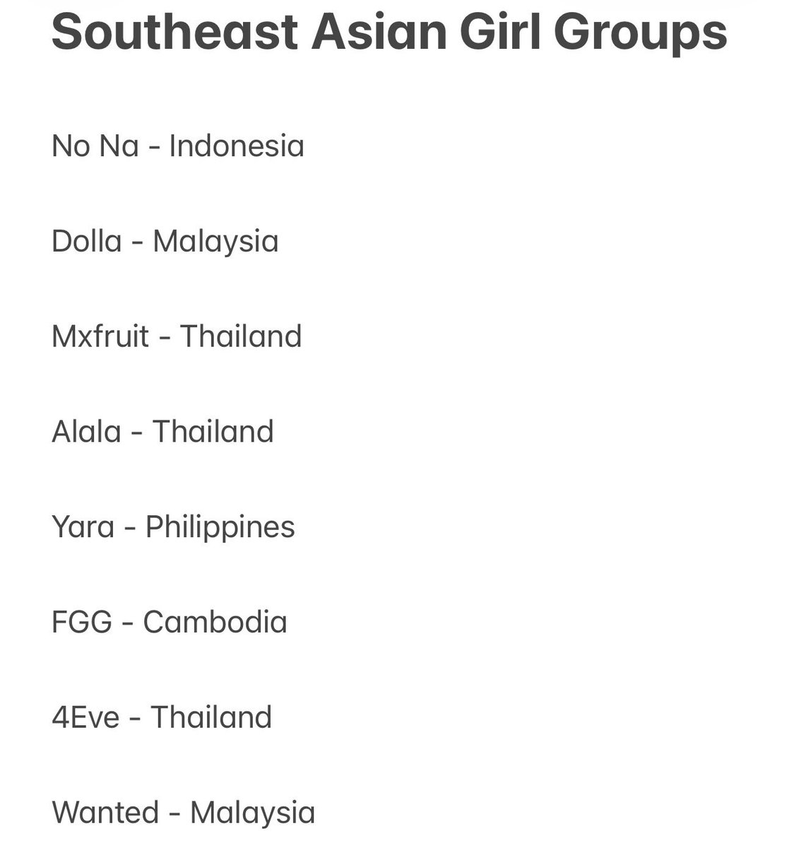 i have a list of sea girl groups to listen to. if you have suggestions, feel free to reply to this tweet.

here’s the list: