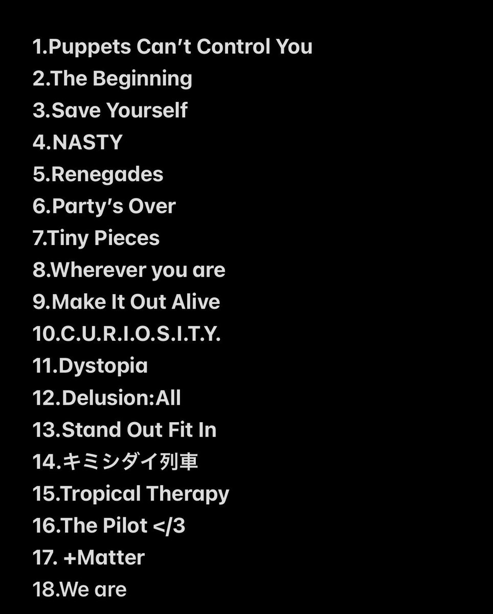 ONE OK ROCK DETOX Asia Tour 2026

BANGKOK🇹🇭 – Impact Arena, Muang Thong Thani セトリ

ヨーロッパツアーぶりのワンオク🙌🏻
急いで空港向かわなければ✈️