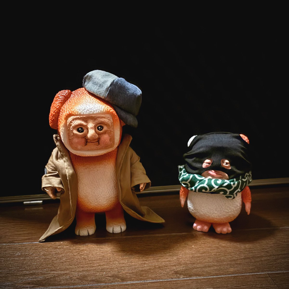 名探偵ぽっち&怪盗どろぶー🕵️🌀 #ほりぶー #ぽっち #26号 #ソフビ #ossi