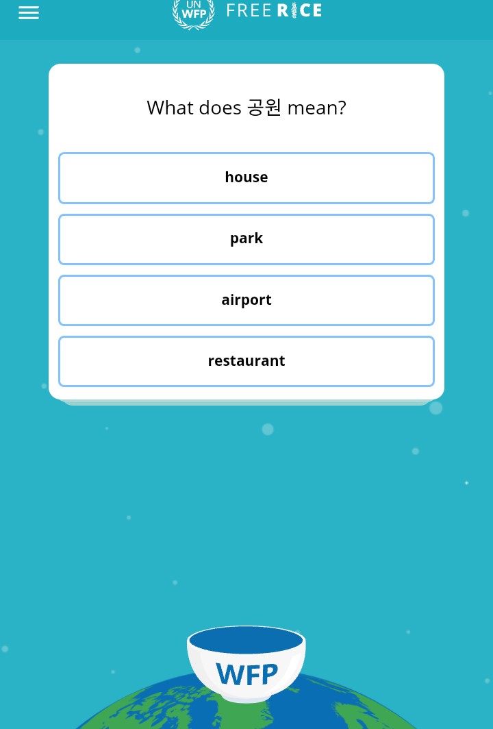 Army learning Korean please check this out and share! 

Freerice.com donates rice to the UN world food program every time you answer a quiz/trivia ? correctly. And they have a category for learning Korean.

This is a great way to learn Korean and help a good cause! 💜