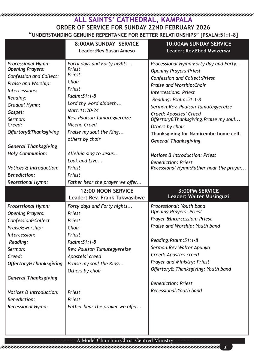 allsaintskla's tweet photo. BULLETIN
Sunday, 22nd February 2026
for your FREE pdf copy of the Sunday Bulletin, click the link below: https://t.co/DabeWUYvKm
1/2
#ASCKSundayBulletin #ASCKChurchOnline #HomeCellGuide #WordFromTheProvost #ACPUpdates #TitheCollections #OffertoryCollections #BannsOfMarriage https://t.co/lKiUyVj0sE