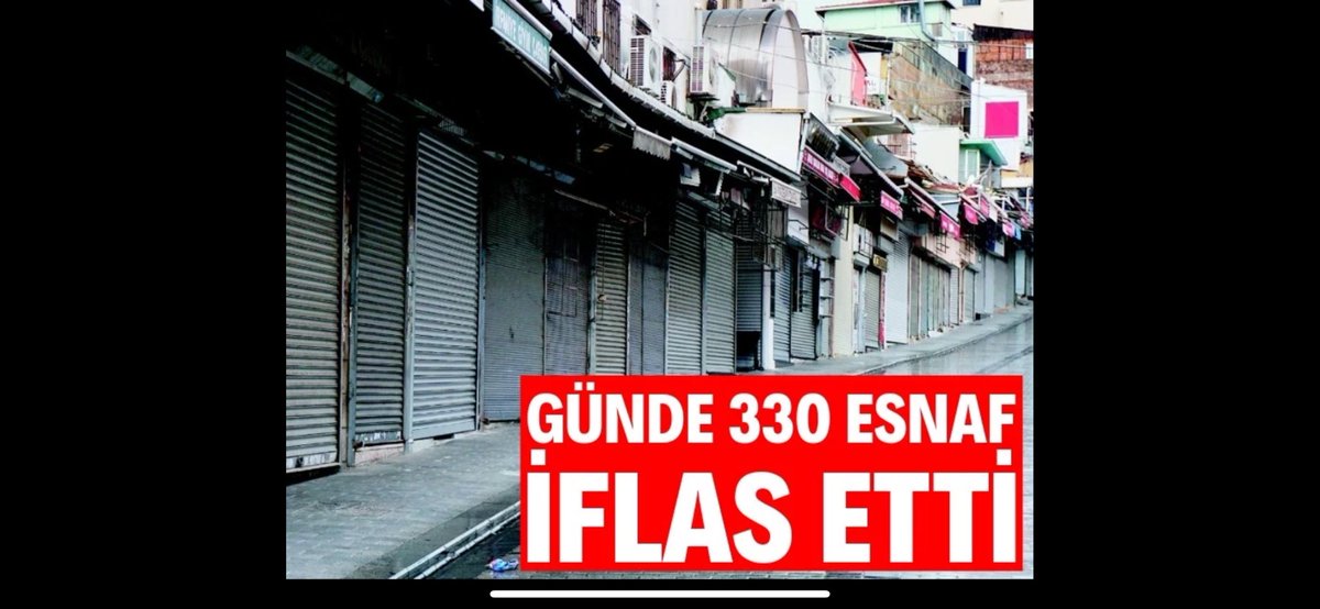 Esnaf iflas ediyor.‼️‼️

Cumhuriyet tarihinin en kötü ekonomisi, esnafı ticareti bitirdi.
Ekonomi yönetimi masa başındaki verilerle değil de, sahada reel sektörde neler oluyor önlem almalı.
Esnaf bitti.
İşçi bitti.
Emekli bitti.
Çalışan bitti.
Üreten bitti.

#EsnafHakİstiyor