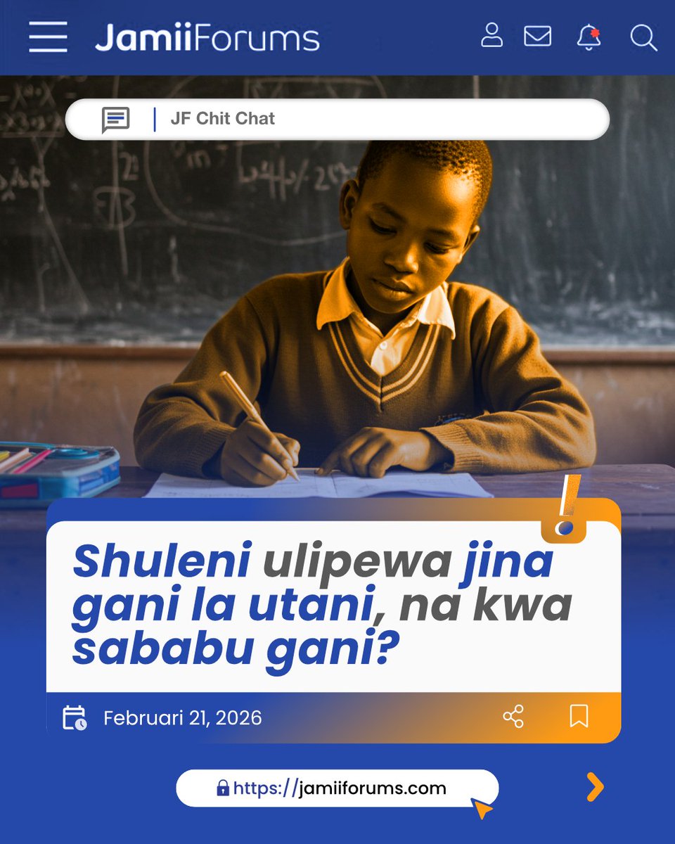 JamiiForums's tweet photo. Mdau, wewe uliitwa jina gani la utani shuleni? Mtag rafiki yako wa shuleni tucheke pamoja😃
Kuona maoni ya Wadau JF tembelea https://t.co/OmxWNak6GE
#JamiiForums #JFChitChat #Elimu https://t.co/SPAhrN6wTa