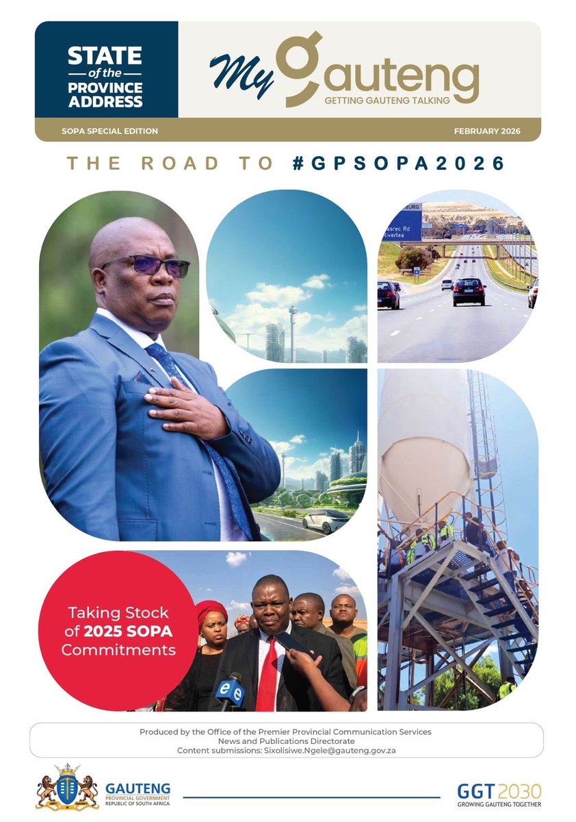 GautengProvince's tweet photo. #GPSOPA2026 | @GDCoGTA MEC @JacobMamaboloSA’s reflection on Gauteng’s local government stabilisation efforts offers a candid yet hopeful assessment of progress since the 2024 Turnaround Summit.

The province’s shift to coordinated intergovernmental workstreams targeting the G13 challenges-spanning water, electricity, refuse, and governance-signals a welcome move away from reactive fixes toward systemic repair.

Early gains in response times, reduced duplication, and clearer communication are encouraging, particularly amid persistent issues like ageing infrastructure and financial distress.

https://t.co/mpVASwq7kc

#GrowingGautengTogether