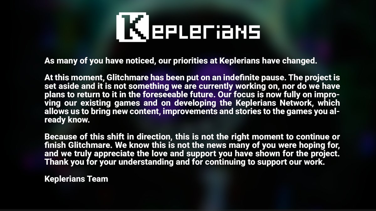 Thank you for your understanding and continued support 💚

Our focus is now on strengthening our current projects and moving forward with the Keplerians Network.

📅 On February 28, we’ll share a NEWS 🤖🗞️ video with more details on what’s coming next!