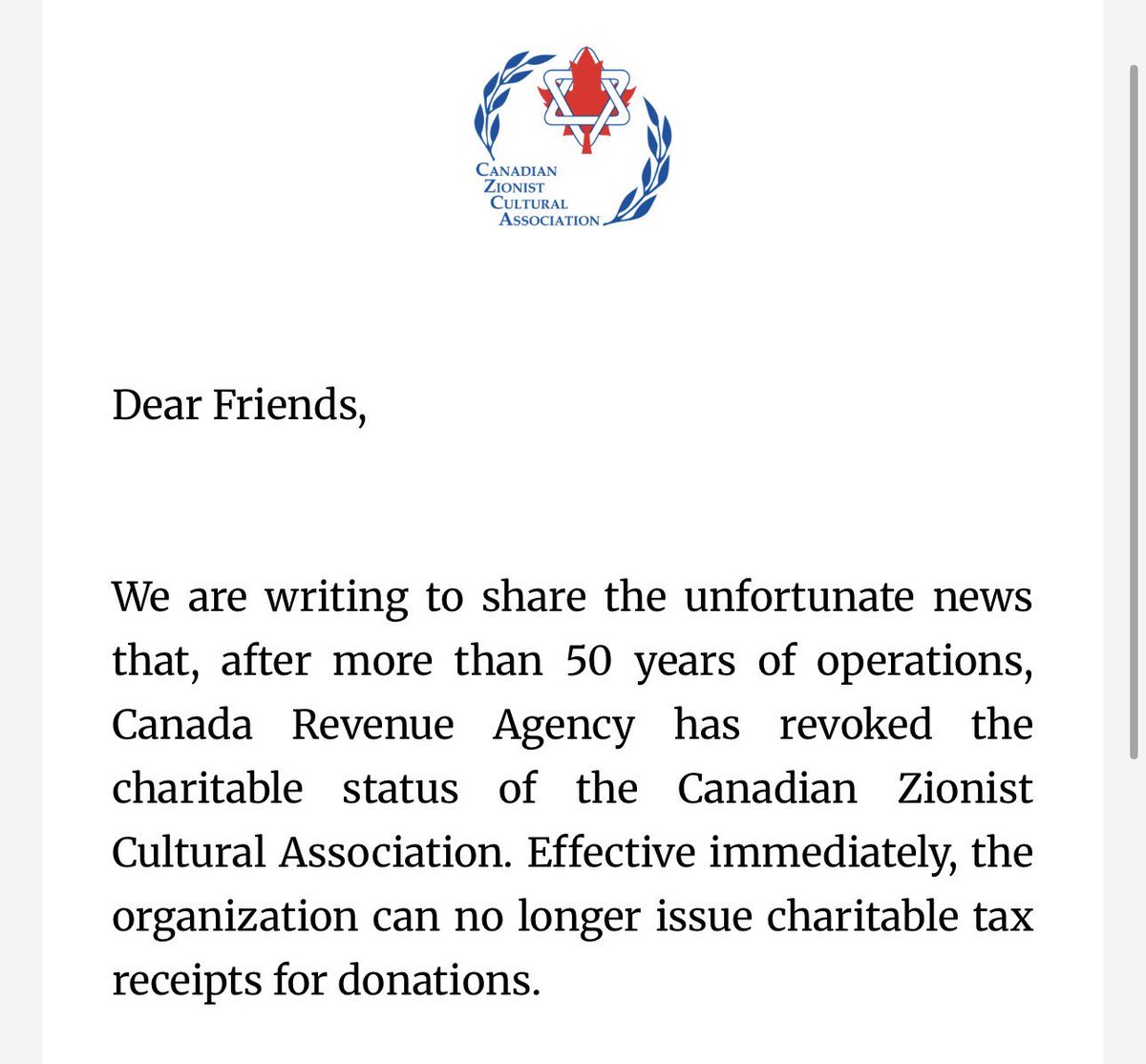 Le Gouvernement du Canada révoque le statut de charitable à l’organisation sioniste qui profite de la générosité des Canadiens pour financer l’armée génocidaire israélienne.