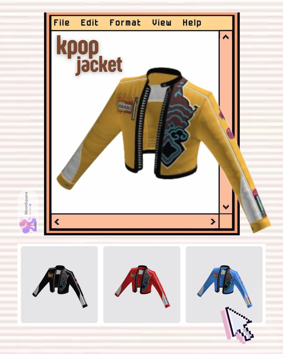 catumond's tweet photo. New K-pop jacket drop 
Pick your color and serve idol energy 💿

#roblox #robloxoutfit https://t.co/JJQttu8Bs3
