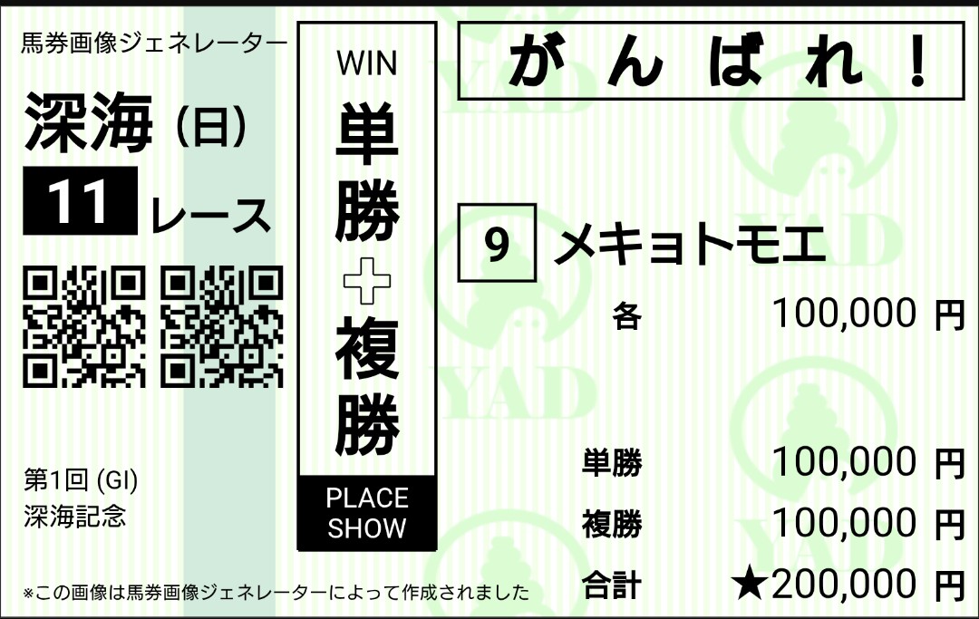 MareTOMOIEsinks こんな感じの馬券が応援馬券です