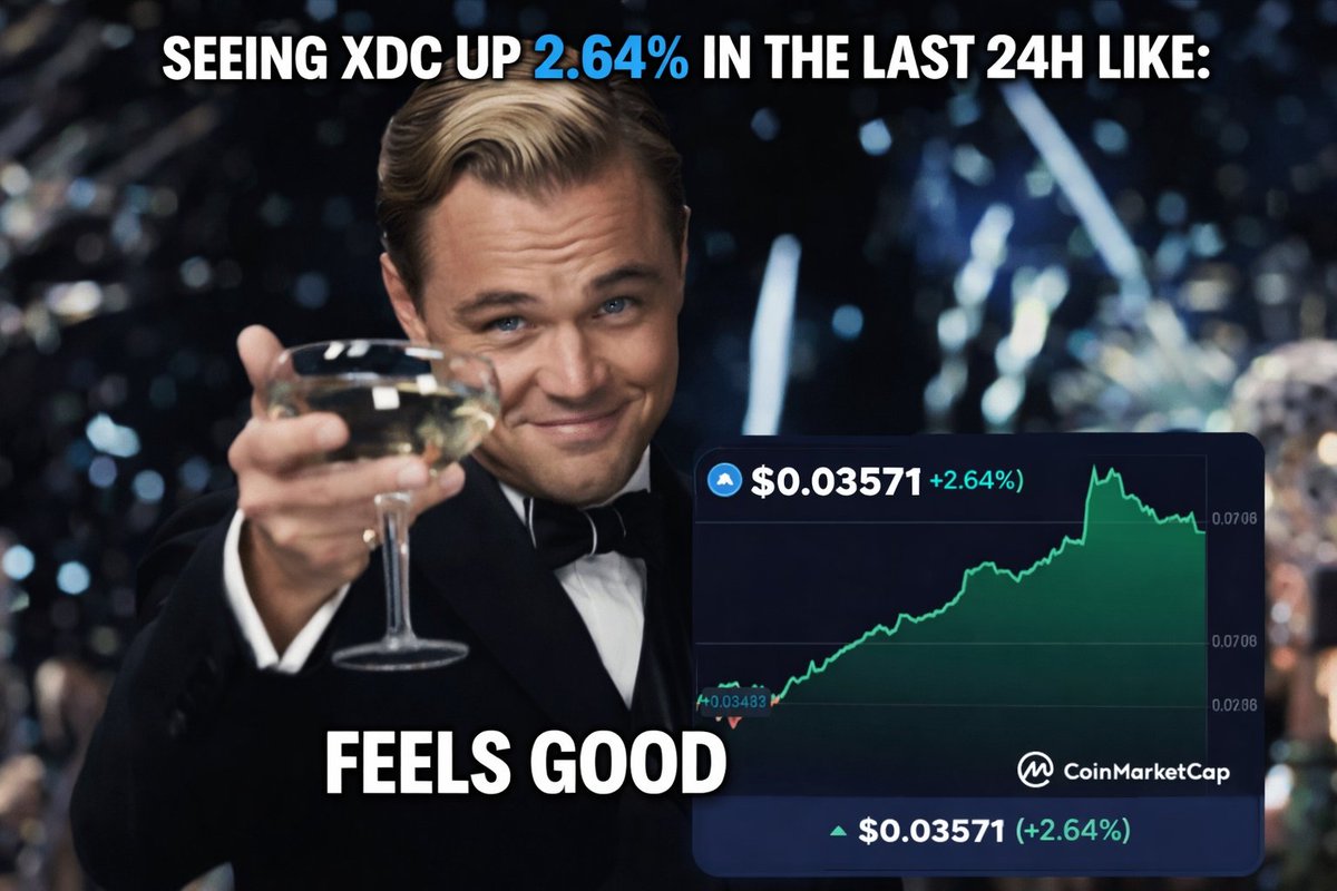 Seeing $XDC up +2.64% like… 🥂
Calm. Confident. Collected.

The chart says it all. 📈

Green looks good on #XDC. 💙

#XDC #Crypto #BTC #ETH #XRP <a href="/XDCNetwork/">XDC Network</a> #PerthTanapon #mynameisnanon #IranRevolution2026 #RISERCONCERTD2