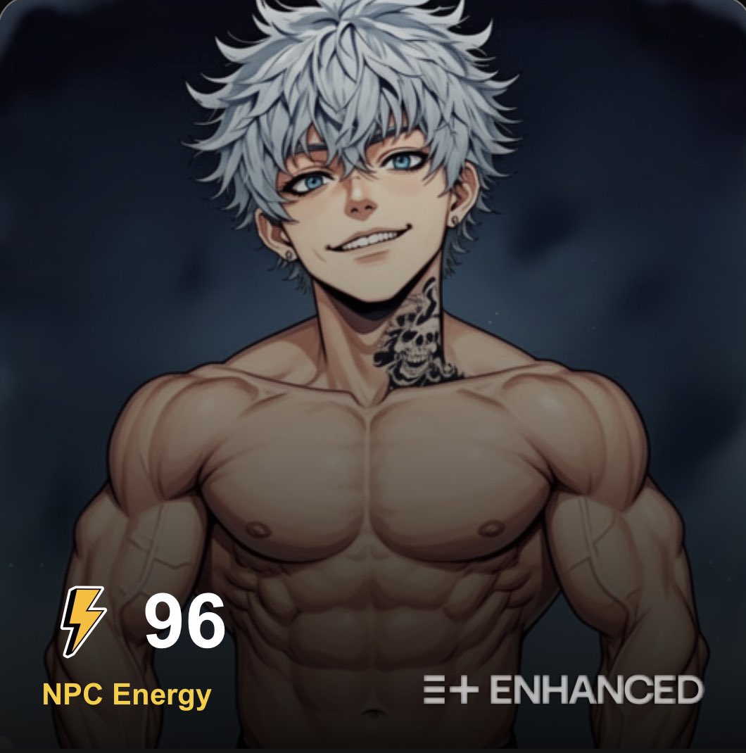 web3Esf's tweet image. 96 NPC Energy – E+ #ENHANCED 🔥  
Mass-unfollows from 'good morning' posts only 💀  

Yours:klout.gg/web3esf@kloutgg