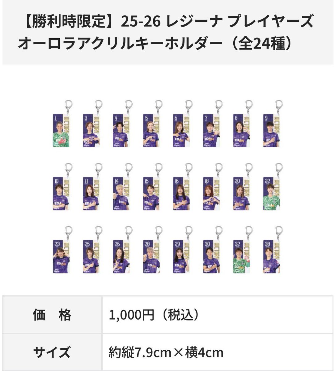 レジーナ勝利時限定キーホルダー 【譲】 3×3,16,20,28 定価