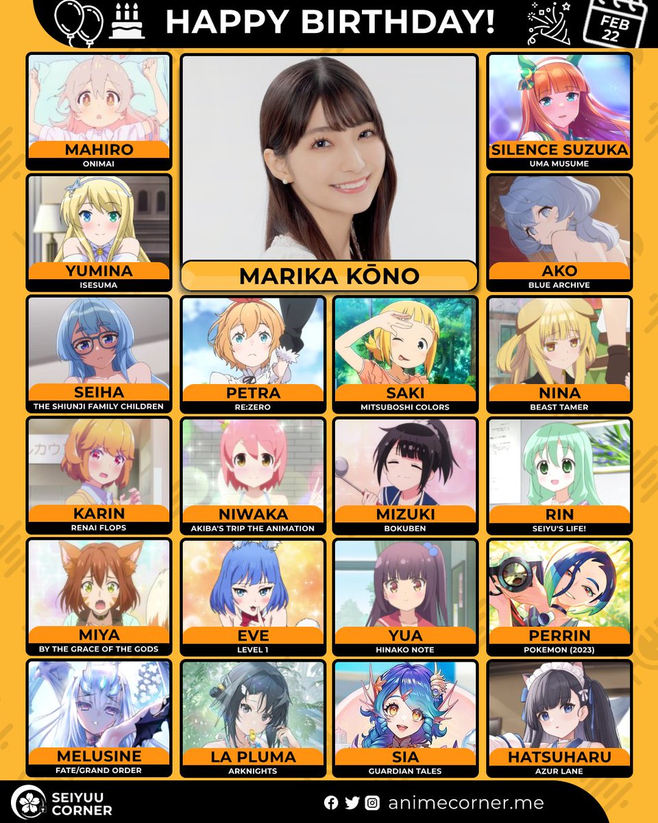 Happy birthday Marika Kōno! 🎉 

Let's wish Marinka all the best <a href="/marika_0222/">高野 麻里佳 🐈‍⬛</a> 

#MarikaKono #高野麻里佳 #高野麻里佳生誕祭2026