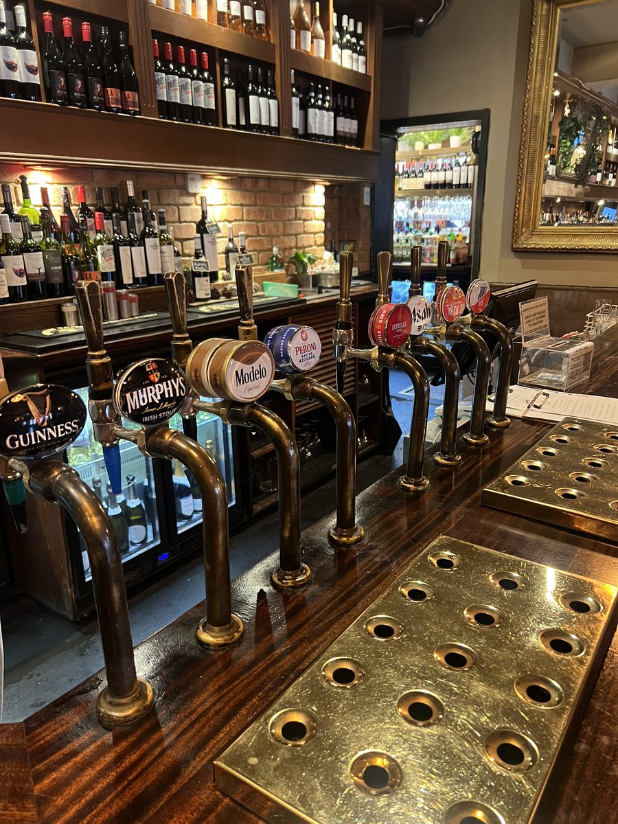 CFCBlueTomorrow's tweet photo. An insane line up of beers in the Alexandra pub in Wimbledon https://t.co/KLYs586EKP