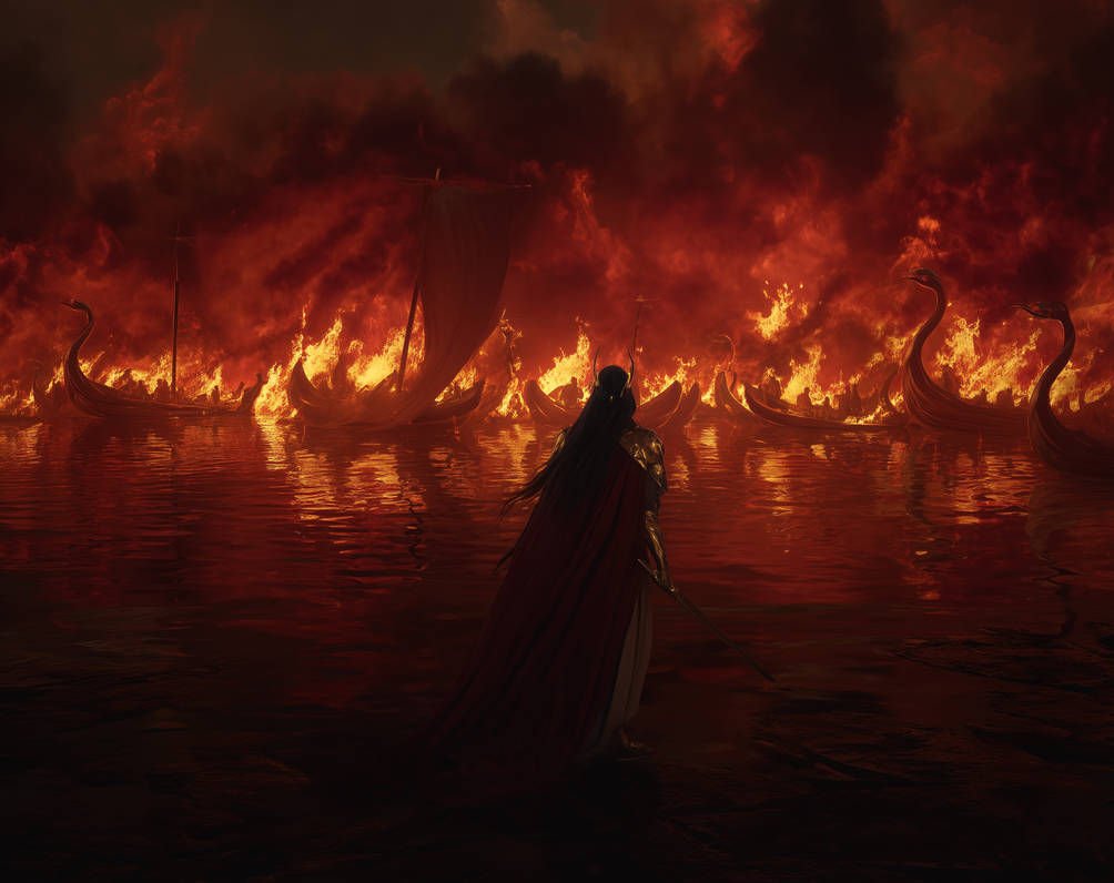 LHood92's tweet image. RT @nimgaladh: Feanor burns the Teleri ships