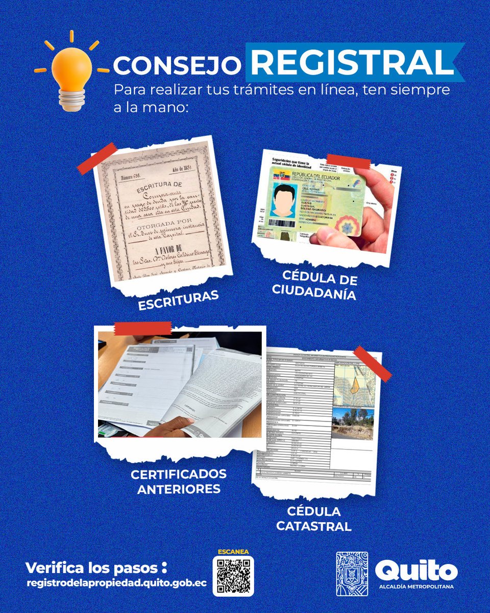 🖥️📄 #ServiciosOportunos | Sigue estos consejos y realiza todos tus trámites sin contratiempos.

Ahorra tiempo y optimiza tus recursos con un sistema eficiente al servicio de la ciudadanía. ✅💯

Con servicios eficientes, #QuitoRenace #ServiciosEficientes