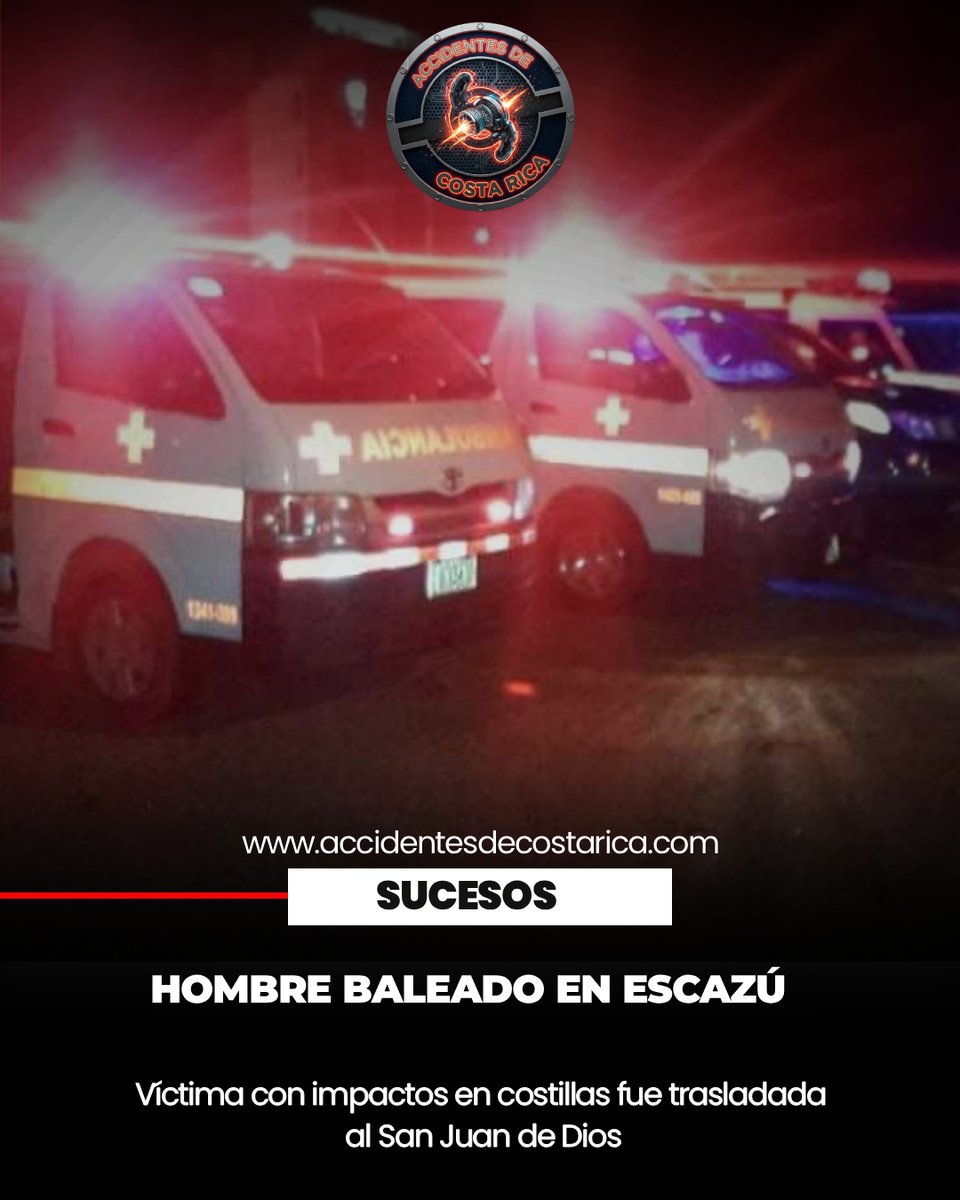 Hombre resulta herido de bala en Escazú la noche de este viernes.

👉👉accidentesdecostarica.net/hombre-resulta…
