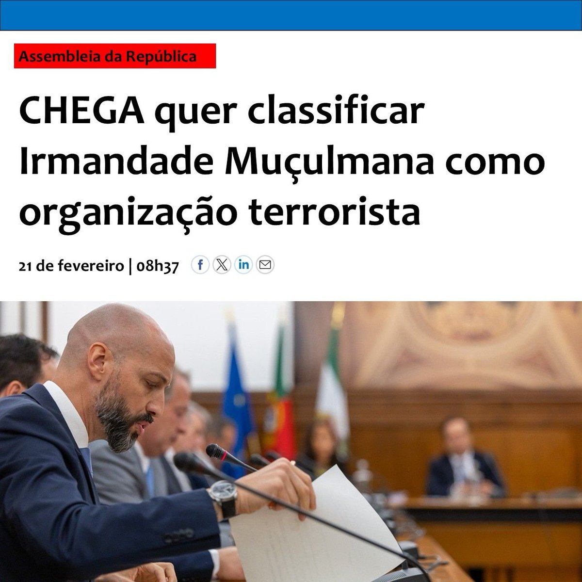 O ISLAMISMO É UMA AMEAÇA!
O ISLÃO - religião que fomenta a guerra santa, a PEDOFILIA, a OPRESSÃO das mulheres e a RADICALIZAÇÃO - é incompatível com a NOSSA civilização!
Francisco  Gomes - CHEGA