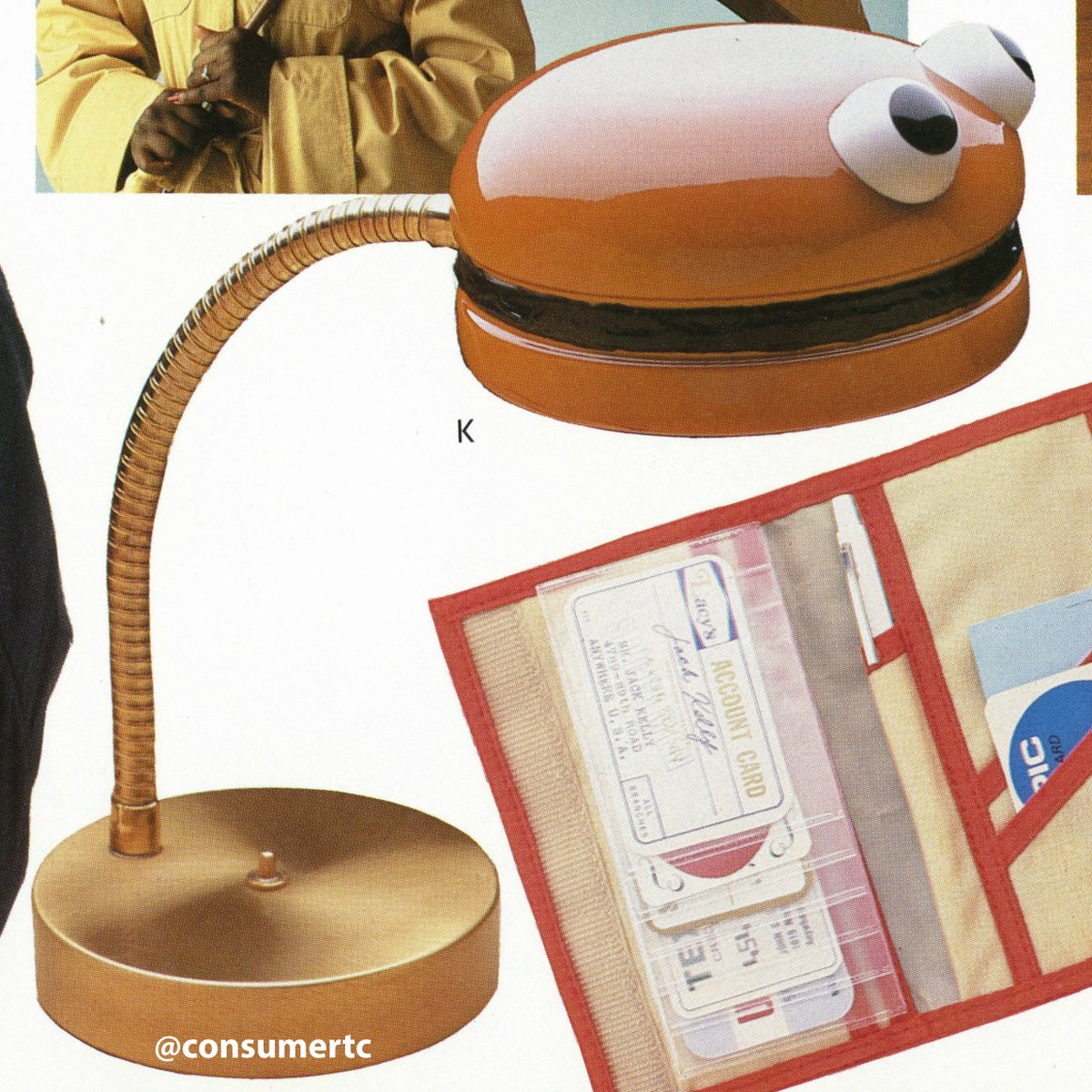 consumertc's tweet image. Wouldn't your life be better with a hamburger desk lamp? (1984 McDonald's catalog)