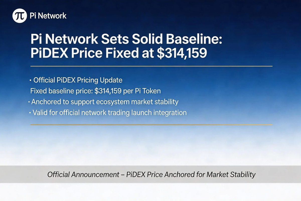 📢 Pi Network Official Update

Pi Network Sets Solid Baseline:
💎 PIDEX Price Fixed at $314,159

The network confirms a stable and official PIDEX pricing update, reflecting the strength and growth of our ecosystem.

✅ Transparency &amp; consistency for Pioneers
✅ Strengthening the