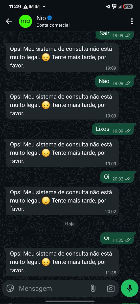 JJohnny_G's tweet photo. @NioInternet é simplesmente uma das piores empresas e tratam o consumidor como otário.
Sem internet na casa a 3 dias, e simplesmente dizem que o suporte não está disponível. https://t.co/TTkc6nj2MZ