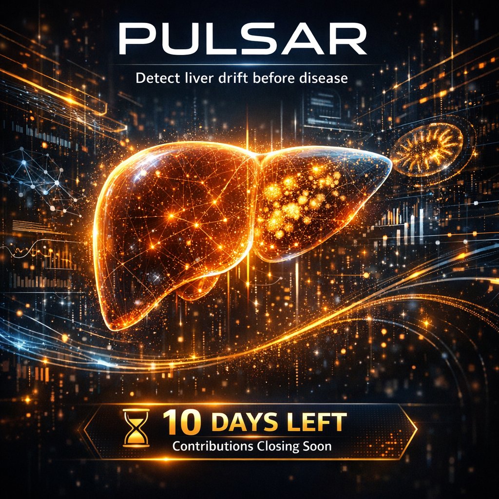 PULSAR detects early,invisible signs of liver drift—long before standard tests—helping prevent metabolic imbalance &amp; protect long-term health
⏳Only 10 days left before contributions close—act before the body starts to speak

sidrastart.com/project/2c8f85…

<a href="/josemorenosdz/">Jose Moreno 🇻🇪</a> <a href="/sidrachain/">SidraChain</a>