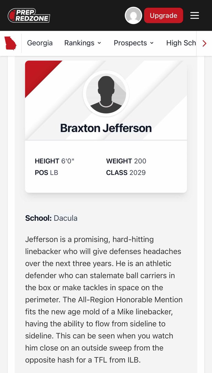 Braxton Jefferson ‘29 LB tweet media