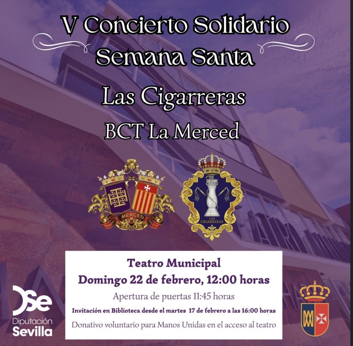 𝐄𝐥 𝐩𝐫ó𝐱𝐢𝐦𝐨 𝟐𝟐 𝐝𝐞 𝐟𝐞𝐛𝐫𝐞𝐫𝐨 𝐩𝐨𝐧𝐝𝐫𝐞𝐦𝐨𝐬 𝐧𝐮𝐞𝐬𝐭𝐫𝐨𝐬 𝐬𝐨𝐧𝐞𝐬 𝐞𝐧 𝐞𝐥 𝐕 𝐂𝐨𝐧𝐜𝐢𝐞𝐫𝐭𝐨 𝐒𝐨𝐥𝐢𝐝𝐚𝐫𝐢𝐨 𝐝𝐞 𝐒𝐞𝐦𝐚𝐧𝐚 𝐒𝐚𝐧𝐭𝐚. 

#atumerced 💜