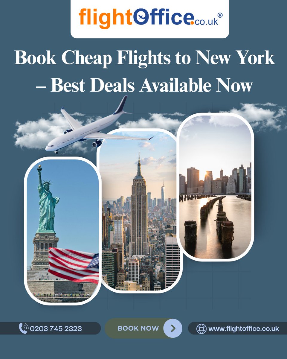 flightofficeuk's tweet photo. ✈️ Book Cheap Flights to New York City – Best Deals Available Now! 🇺🇸
Grab unbeatable fares with Flight Office &amp; explore the Big Apple for less. 🗽📞 Call: 0203 745 2323

🌐 https://t.co/o3sTk3ZlcP 
Limited-time offers – Book today! https://t.co/dgK2LKEDCD