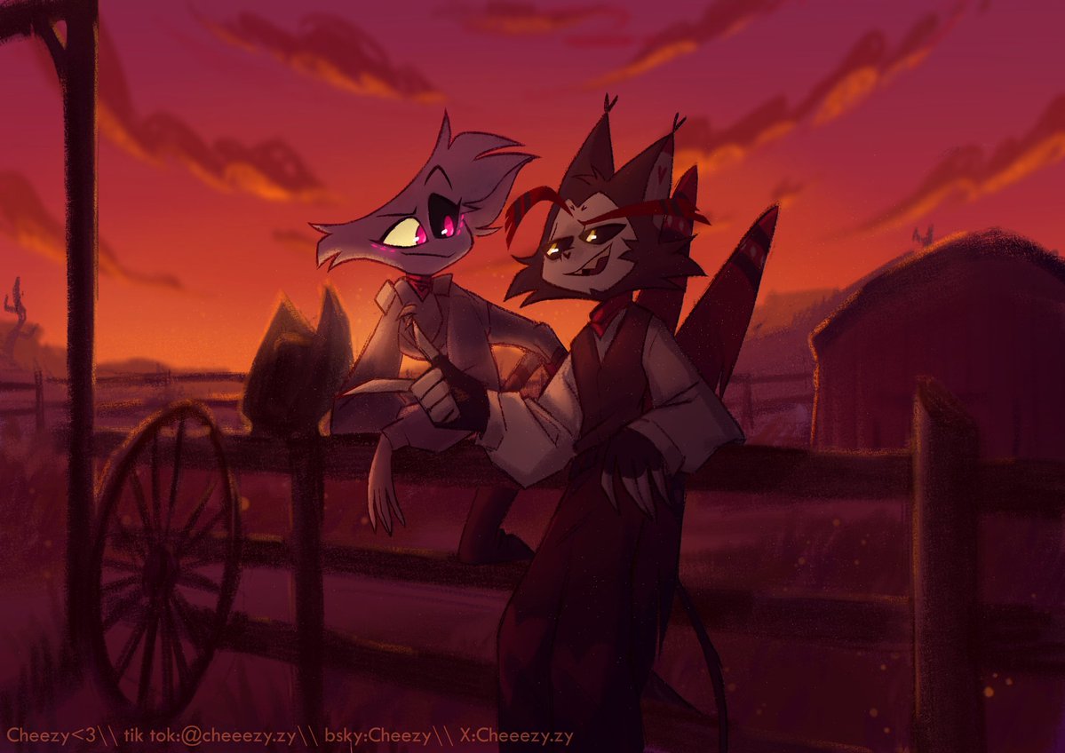 First art on my cowboy AU!! 🤠
#huskerdust #HazbinHotel