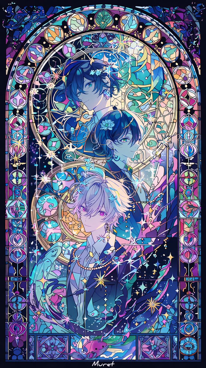 三つの運命 Three destinies nijijourney × Grok #AIステンドグラス