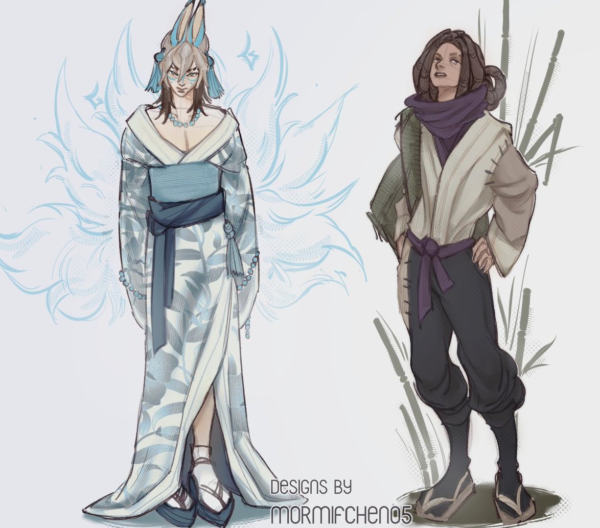 REAAALLYYY loved the idea of my friends that zanka would be a kitsune so i sketched him!
and jabber as a mercenary here too
#janka #GACHIAKUTA 
also for whole month im working on DTIYS from Cory and planning to drop it soon. (work takes up all my free time🥺😥)