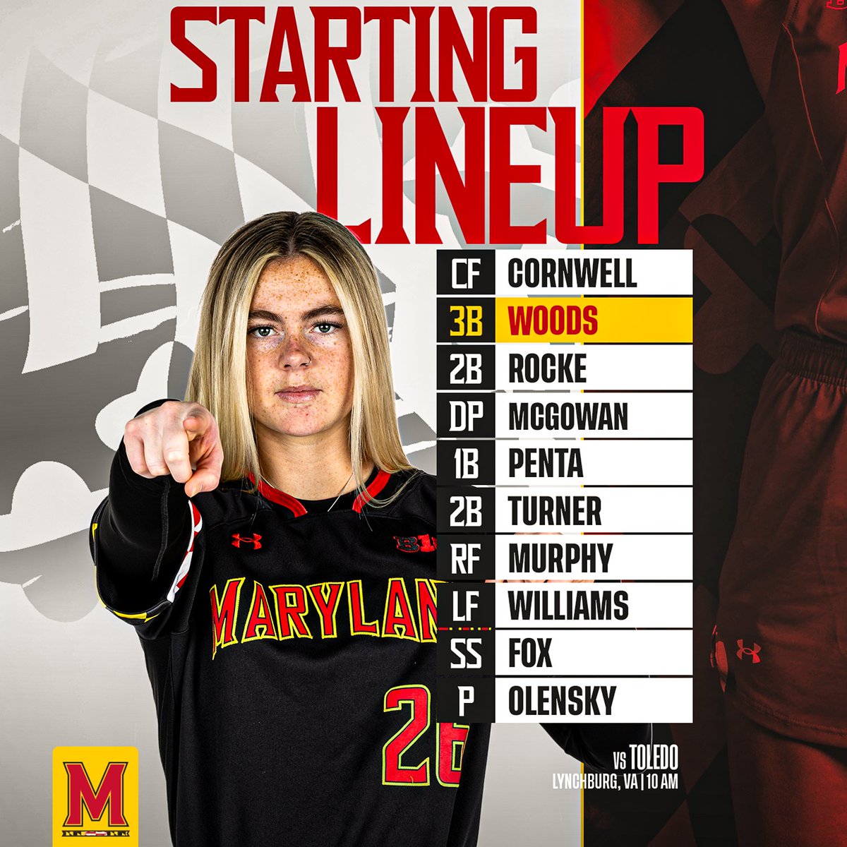 TerpsSoftball's tweet image. Starting lineup against Toledo

#feartheturtle