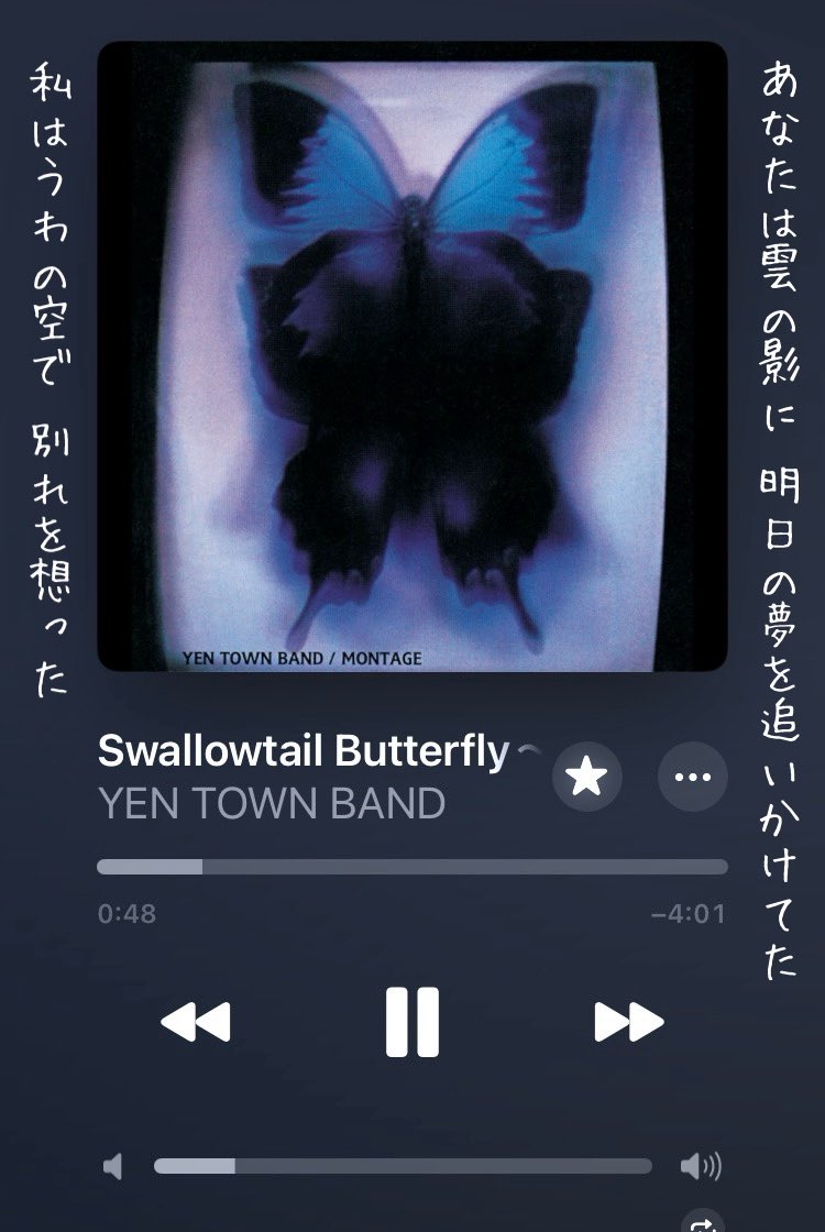心に 心に 痛みがあるの 今日の曲 🎤YEN TOWN BAND 🎵Swallowtail