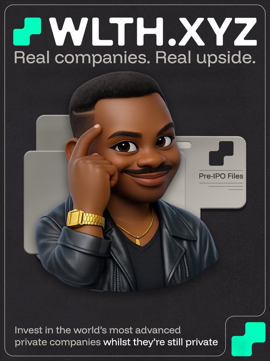 wlthxyz's tweet photo. If you’re waiting for the IPO, you’re already late.

WLTH unlocks exposure to real private companies earlier, before IPO pricing, media hype, and institutional crowding distort returns.

Invest in next-gen unicorns today. https://t.co/4bYBFhhlSN