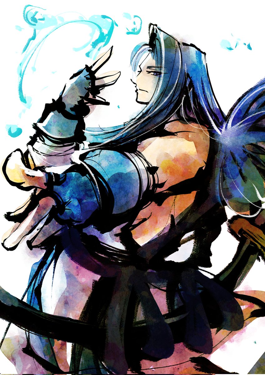 落書き
サムライスピリッツ
風間蒼月

#格ゲーキャラ描こうぜ