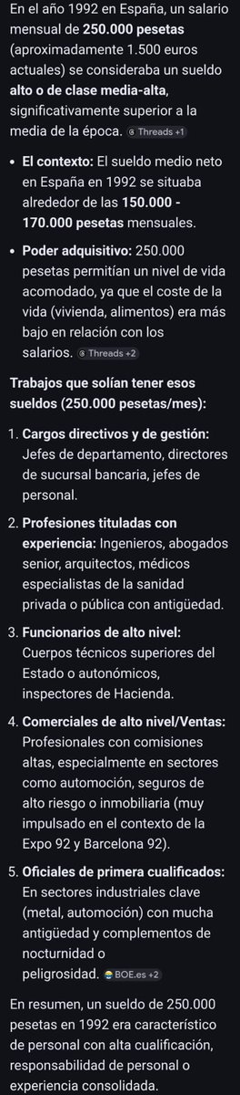 srincierto's tweet photo. @rafetavlc En el 92 ganaban 240.000 los ejecutivos, cargos de responsabilidad en grandes empresas y determinados puestos de vendedores especialistas. Es como si dentro de 40 años te digo que en el año 2026 yo ganaba 4.000 al mes.
Post para #IndigentesNeuronales https://t.co/DvZd28Vnig