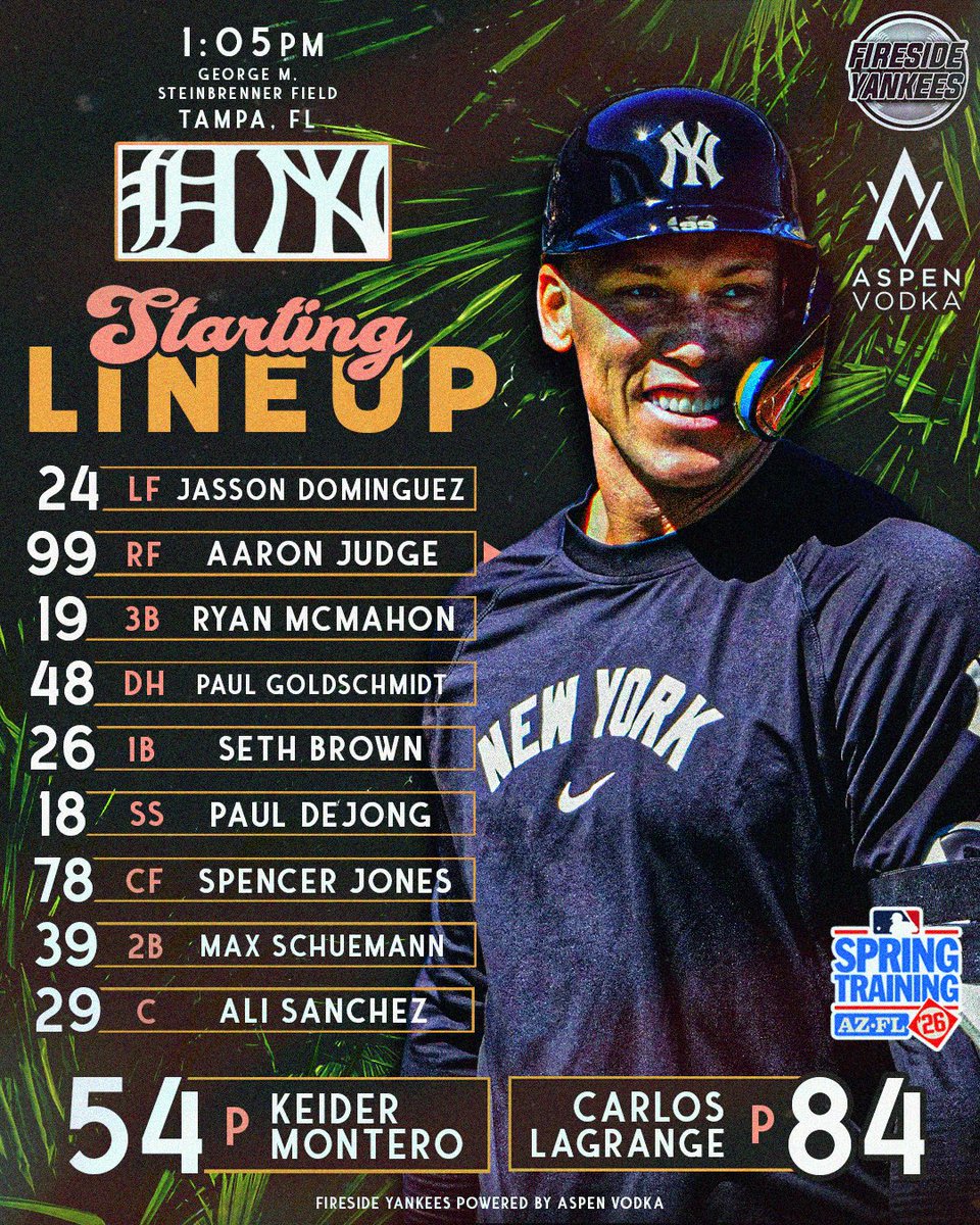 Aaron Judge is in right field as the Yankees take on the Tigers at GMS!🔥

Let’s go Yankees!

#Yankees