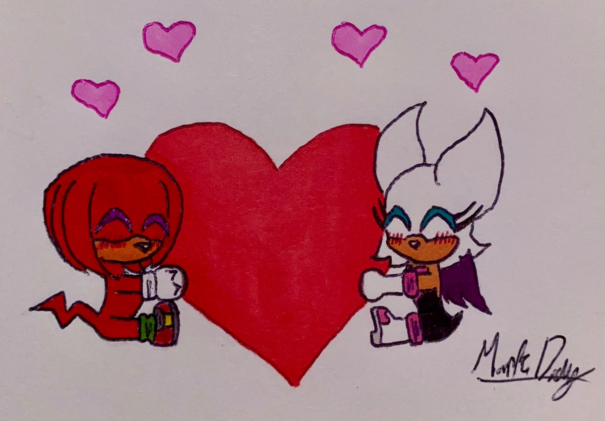 Knuckles &amp; Rouge Cute Couple Doodle ❤️🤍
#KnucklesTheEchidna #RougeTheBat #knuxouge 
Suggested by <a href="/Megabeast6854/">Nathaniel the Falcon</a> &amp; <a href="/HoneyTBear1792/">HoneyBear1792</a>
