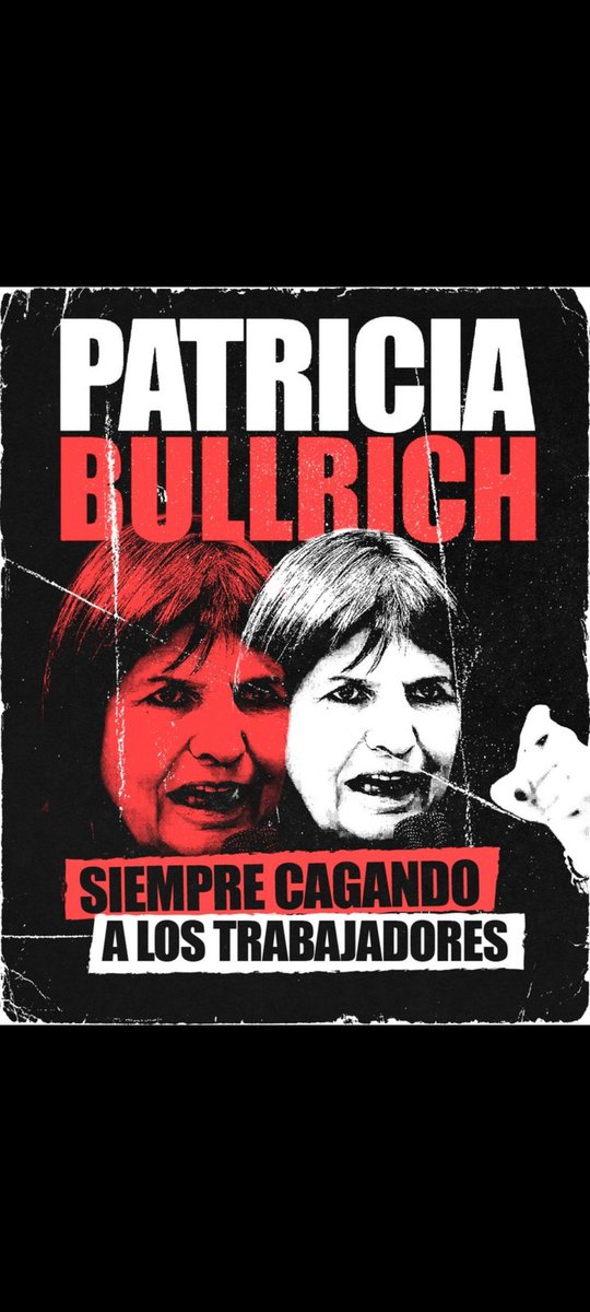 <a href="/PatoBullrich/">Patricia Bullrich</a> CAROLINA la realidad DICTA que ni siquiera podes deletrear la palabra MORAL...
LA PUTREFACCION DEL ALMA es tan evidente que con solo mirar  y percibir las tinieblas Y oscuridades qué emanan los Ojos  secuestrados por el vómito FINAL,
 NO tienen regreso..
            FIN